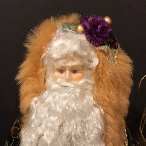 Gorgeous Fabric Santa With Porcelain Face and Hands - Picture 5 of 9